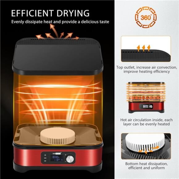 Food Dehydrator, Electric 400W 5 Trays Hydrator Machine with 48H Timer - Picture 3 of 6